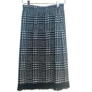 Vintage Lemmie For Nina Leonard Black & White Chevron Checkered Pencil Skirt S